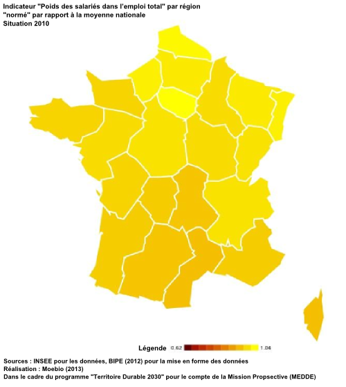 Poids des salariés dans l’emploi total