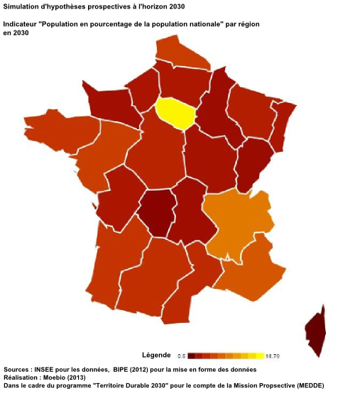 Population en pourcentage de la population nationale