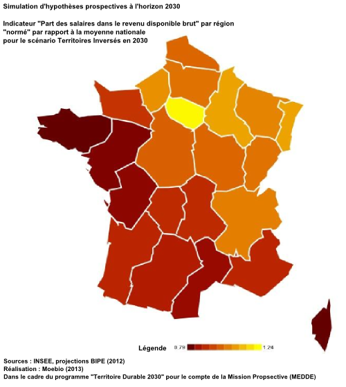 Part des salaires dans le revenu disponible brut