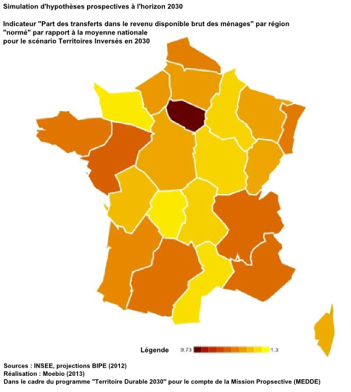 Part des transferts dans le revenu disponible brut des ménages