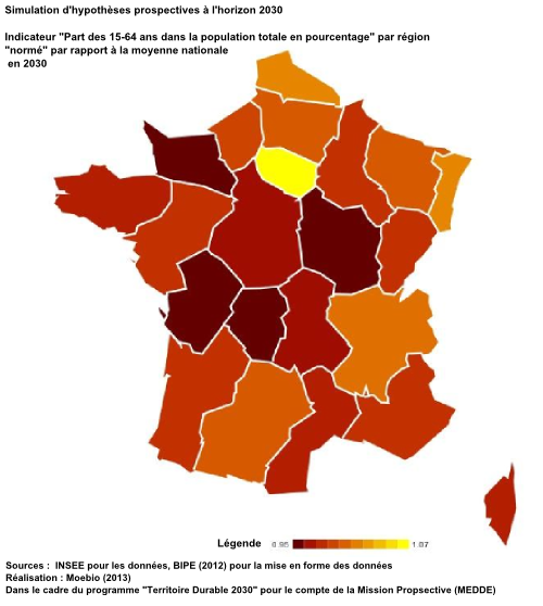 Part des 15-64 ans dans la population totale en pourcentage