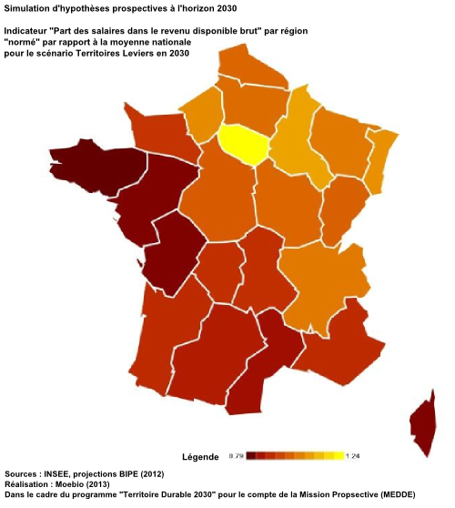 Part des salaires dans le revenu disponible brut