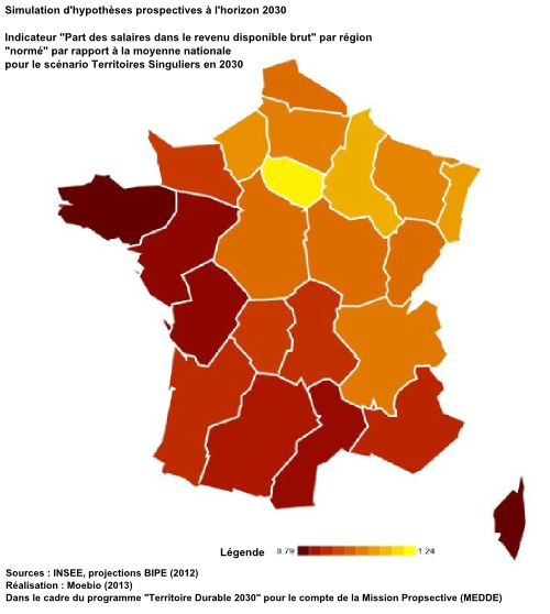 Part des salaires dans le revenu disponible brut